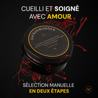 Safran en poudre Premium Safranwunder – cueilli et soigné avec amour, sélection manuelle en deux étapes